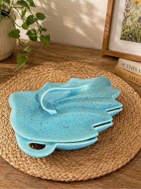 VINTAGE ENCHANTO CO. TURQUOISE LEAF DISH SET